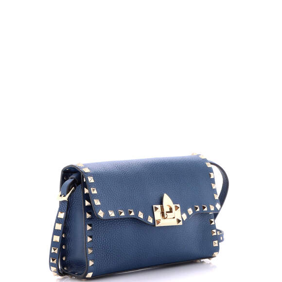 Valentino Garavani Small Rockstud Flip Lock Flap Bag Leather